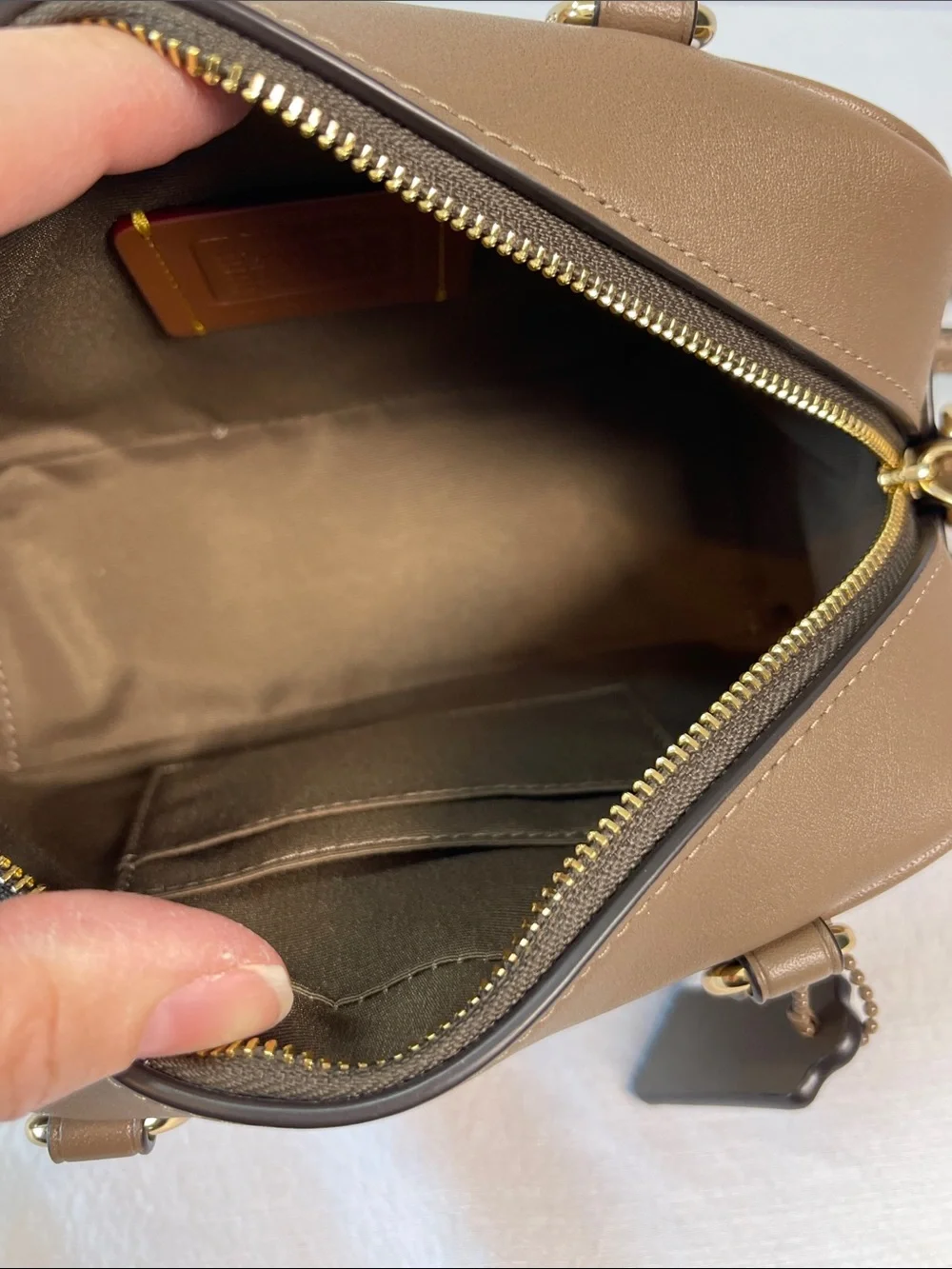 Coach F2557-CT776 Satchel Crossbody Dark Stone Leather Bag